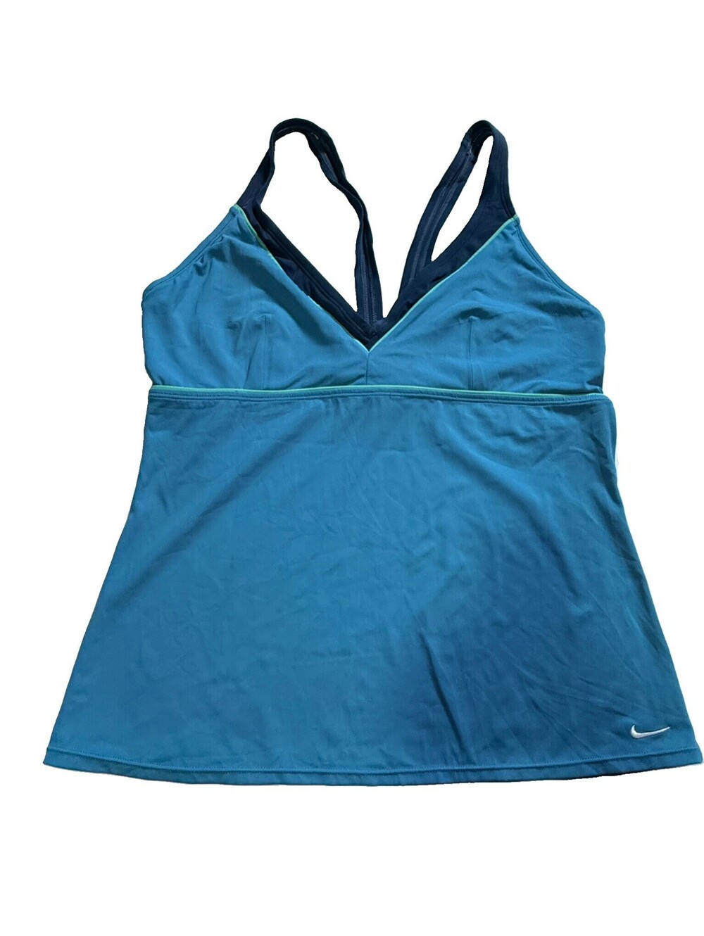 Nike Dri-FIT Women's Tank L Blue Criss-cross Racerback Straps